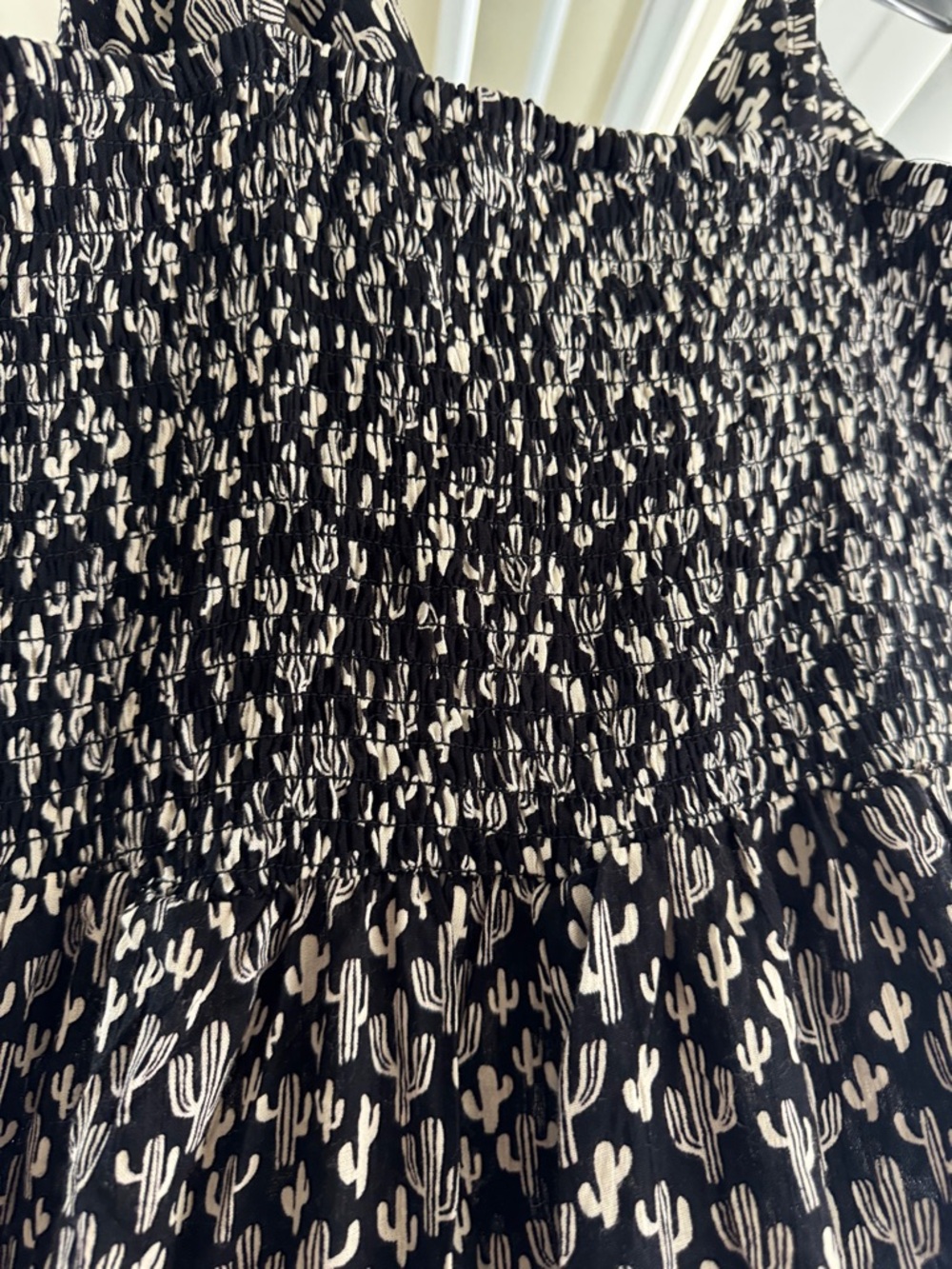 Angie Black Dress with Cream Cactus Print - Picture 4 of 4